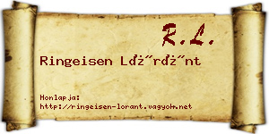 Ringeisen Lóránt névjegykártya